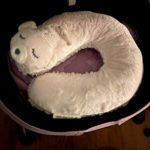 Soft Pink Plush Neck Pillow for Kids